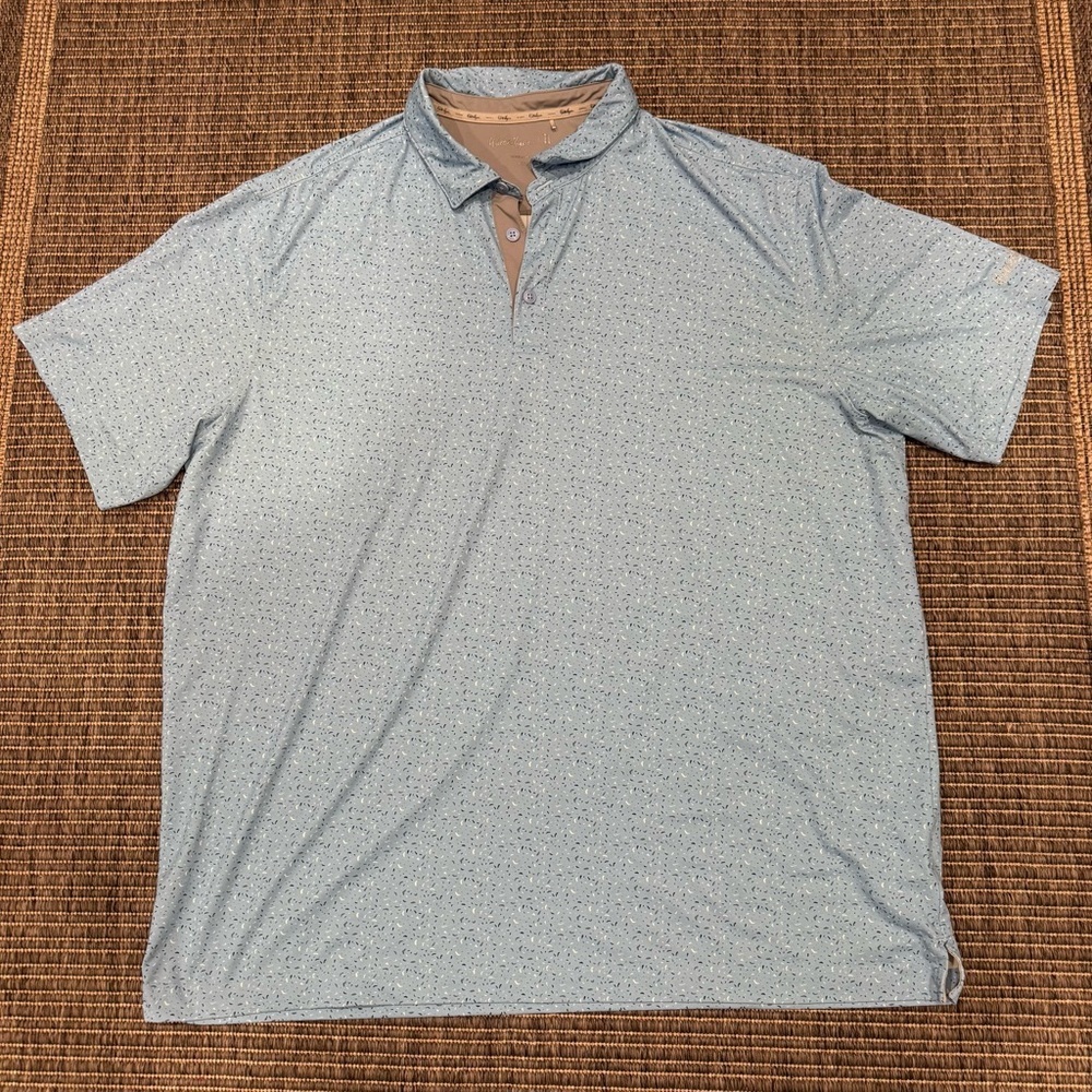 Walter Hagen Perfect 11 Pale Blue Micro-Dot Golf Polo